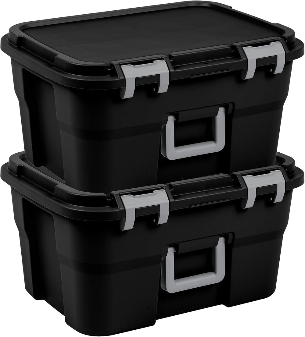 Sterilite 2 Pack Footlocker, 14 Gallon Plastic Storage Container with Latchin...
