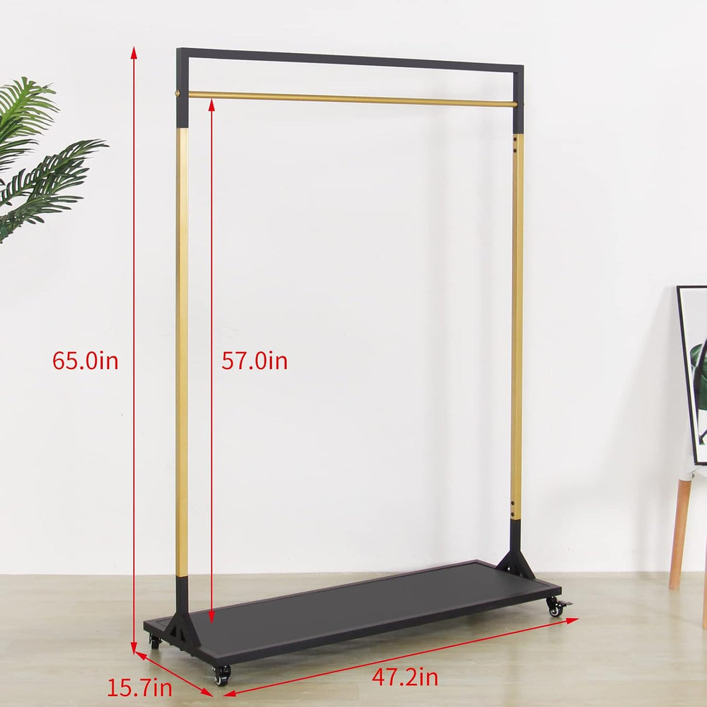 Clothing Racks for Hanging Clothes,Black Gold Design,Heavy Duty Rolling Iron ...