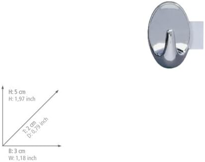 Wenko 4460041100 Strip-it Maxi Hooks Set of 2, Plastic, 3 x 5 x 2 cm, Chrome