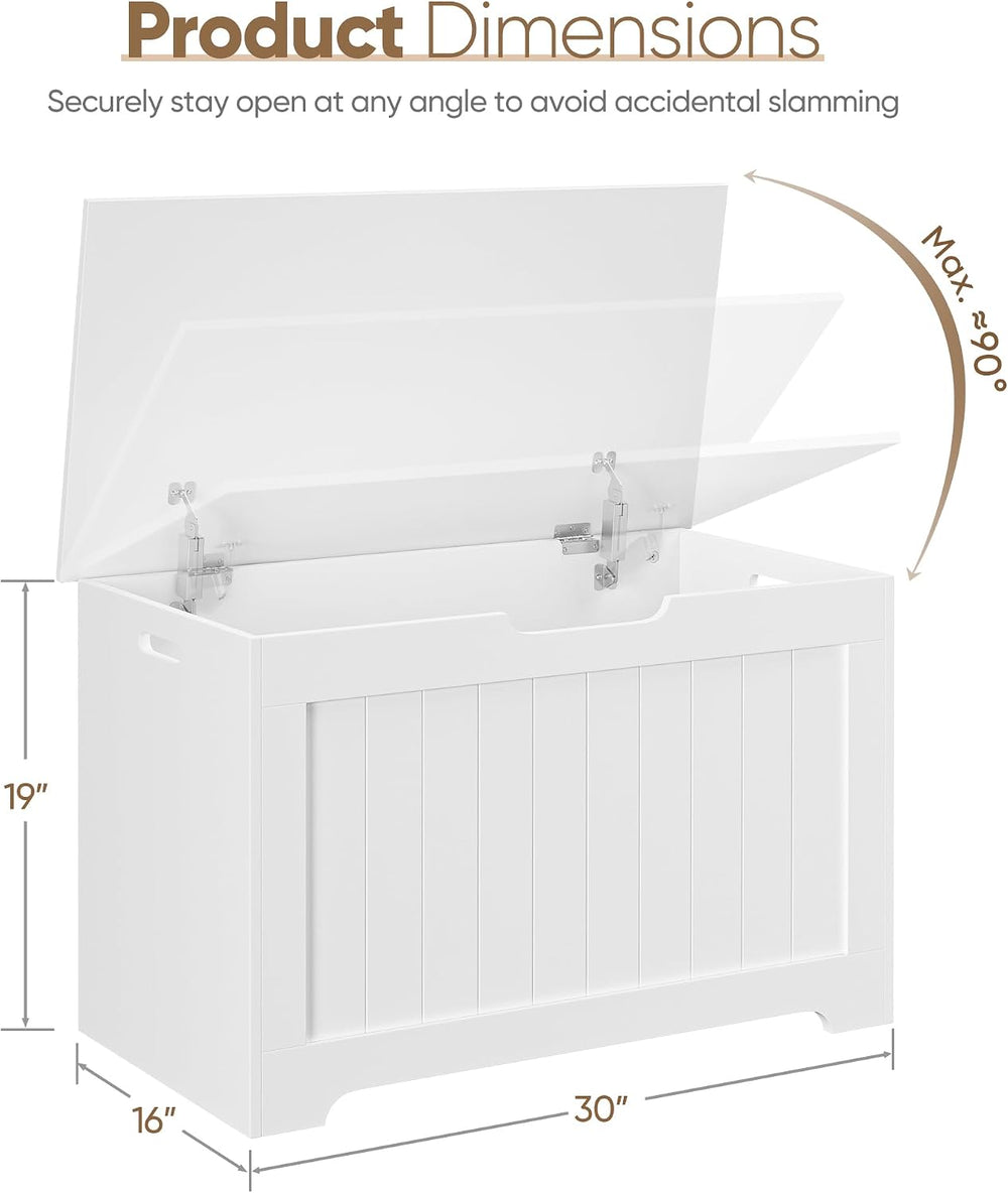 SUPER DEAL Storage Chest, 30 inches Chest Box Organizer with 2 Safety Hinges,...