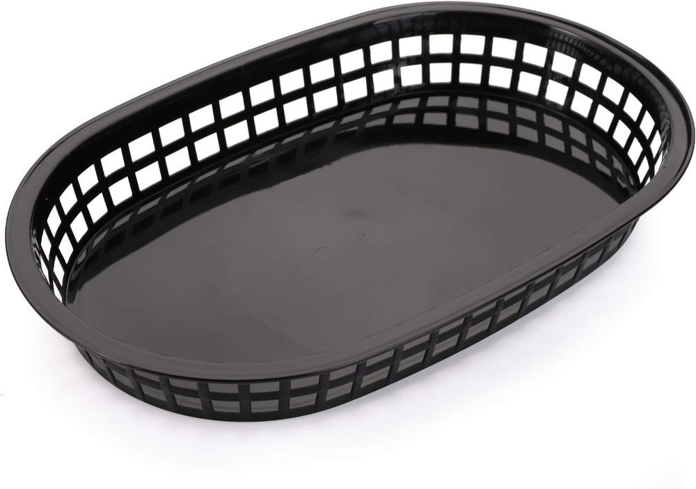 Cedilis 40 Pack Fast Food Baskets, 10.5 x 7 Inch Black Plastic Baskets, Food ...