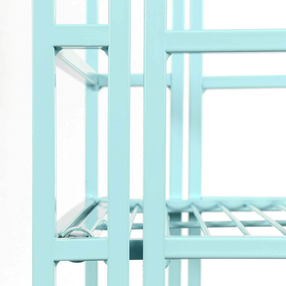 Convenience Concepts Xtra Storage 4-Tier Folding Metal Shelf, Seafoam, 13D x ...