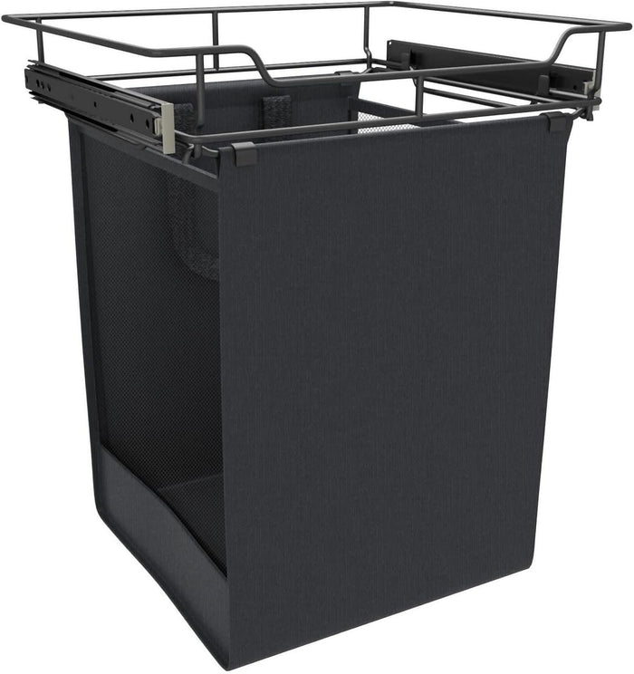 Rev-A-Shelf CSOHSL-18-1 Sidelines 18"W x 21"H Pull Out Laundry Clothes Hamper with Slides and Canvas Hamper Liner Bag