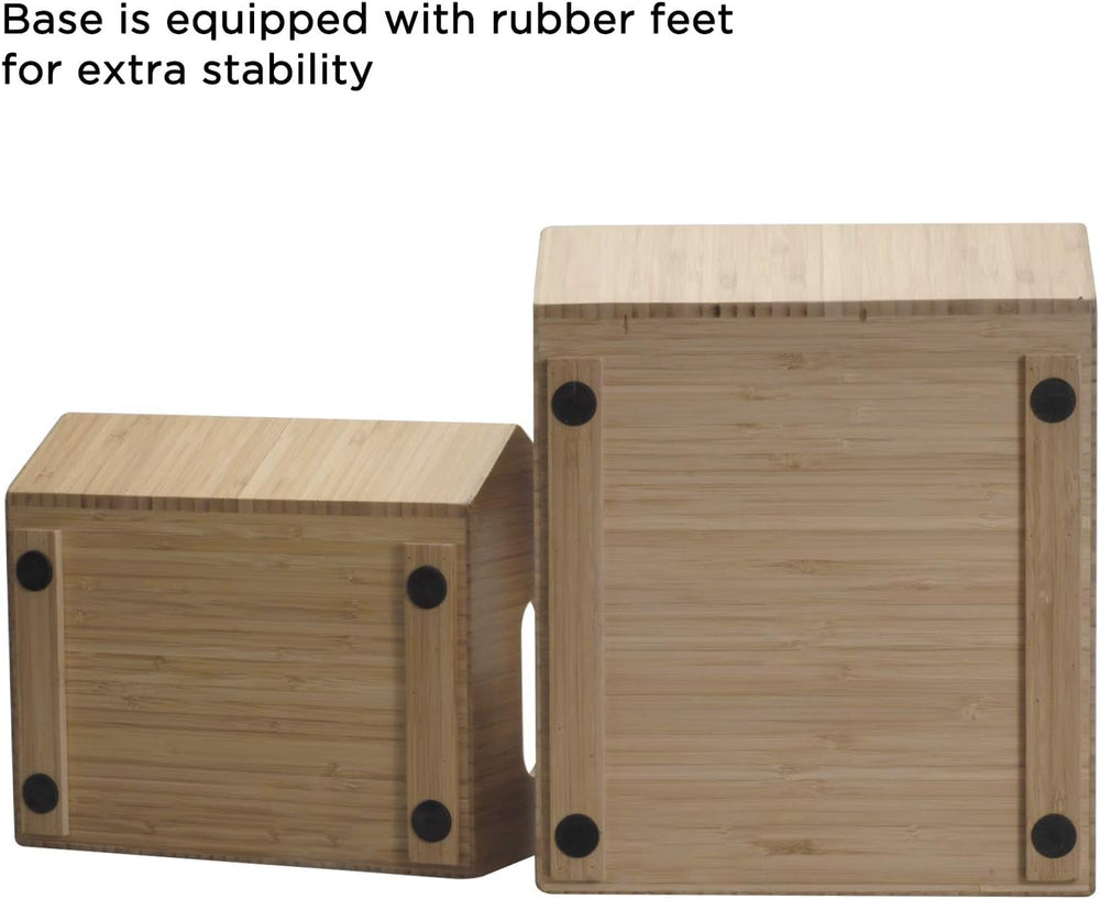 XL Bamboo Storage Bins for Bathroom Cabinet Organizer, 2 PIece Stackable Set,...