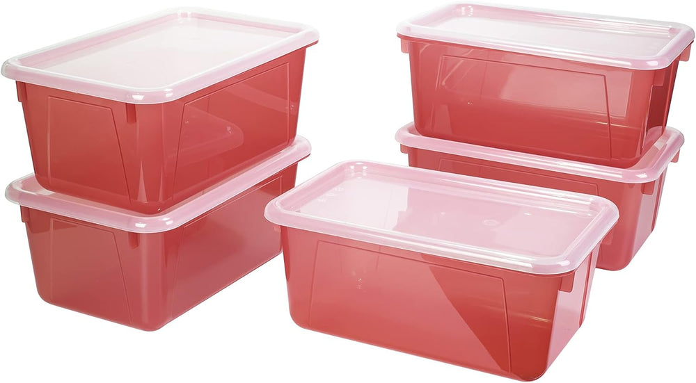 Storex Small Cubby Bins – Plastic Storage Containers for Classroom with Non-S...