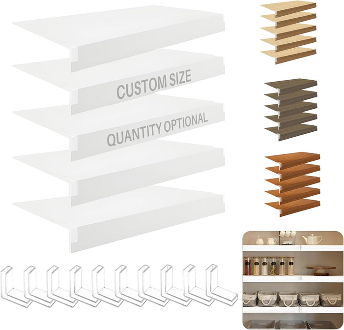 4 Pcs Custom Size Wire Shelf Covers for Pantry, Preventing Leakage of Items & Removable, Thickened PVC Wire Rack Covers for Shelves Kitchen Closet Bathroom Office Shelving