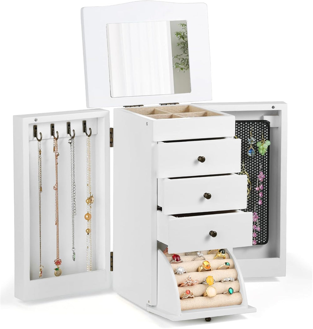 Meangood Jewelry Box Jewelry Organizer, 5-Layer Wooden Jewelry Organizers and...