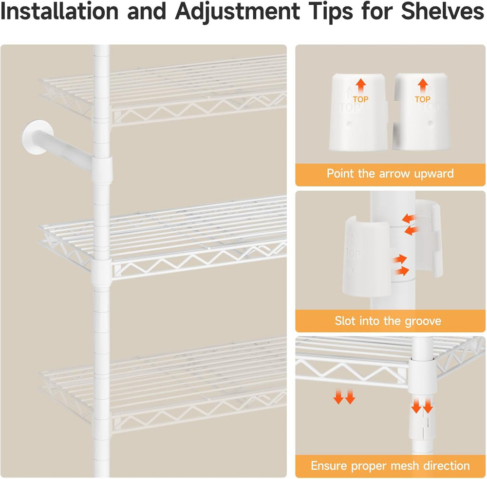 ONBRILL H2 Plus Expandable Wall Mounted Closet System Clothes Rack White