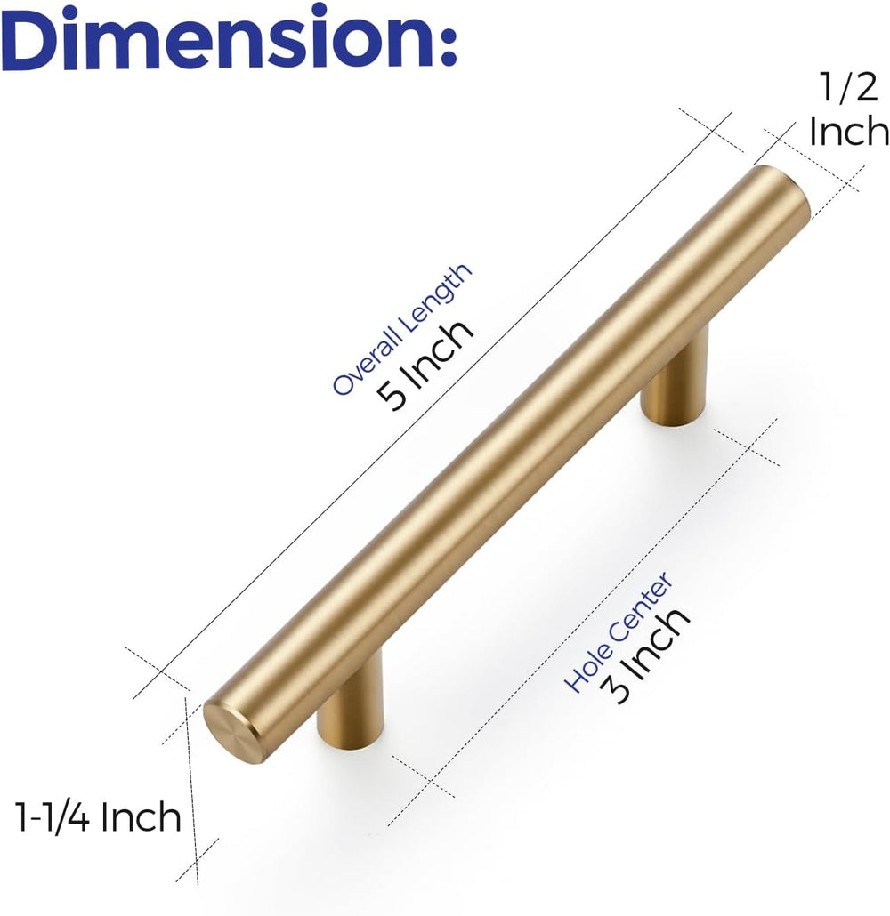 Ravinte Cabinet Handles,5" Length,3" Hole Center,Champagne Bronze,5...