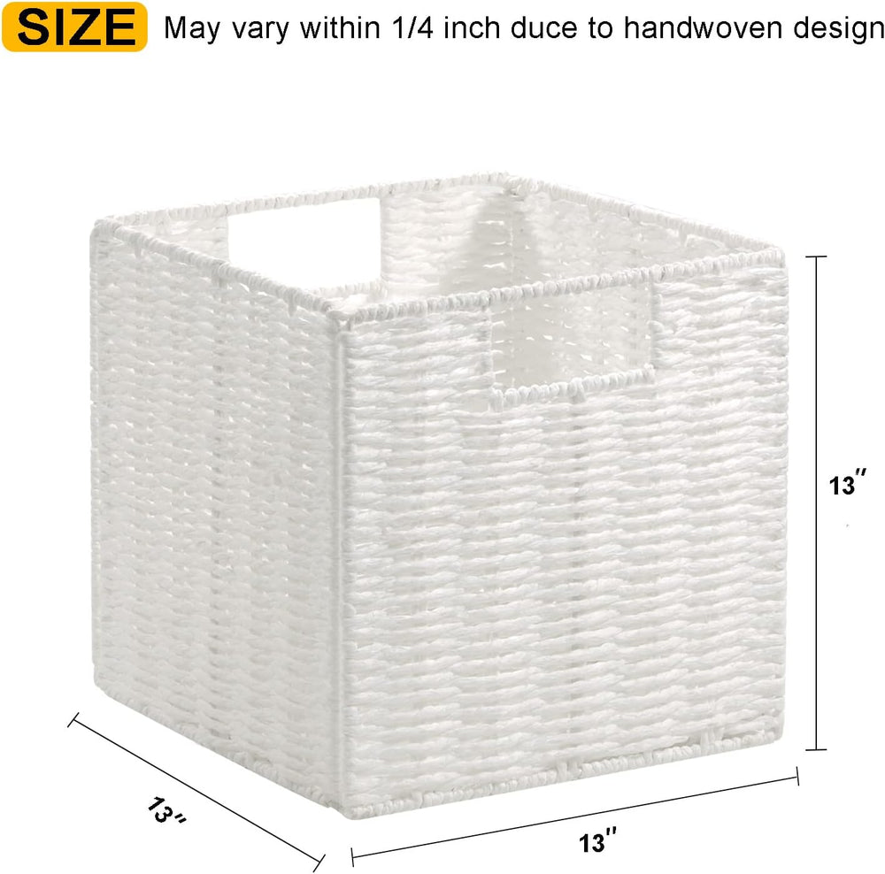 Vagusicc Wicker Storage Basket, Set of 2 Hand-Woven Wicker Baskets for Organi...