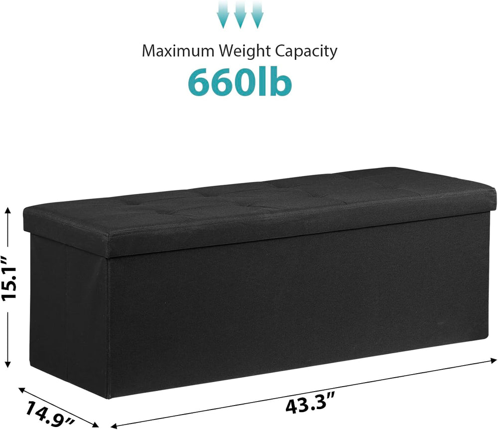SUPER DEAL 43 Inches Storage Ottoman Bench, Folding Footrest with Padded Seat...