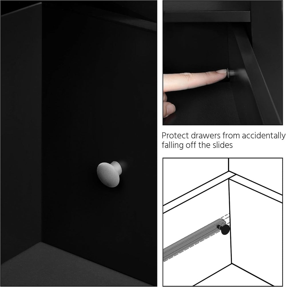 Topeakmart Freestanding Bathroom Storage Cabinet, 4 Drawers & 2 Doors Black