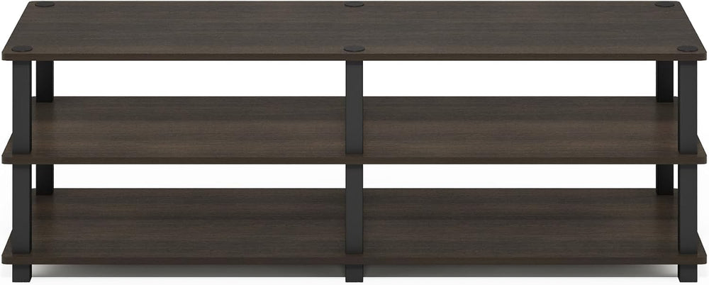 Furinno 14038DBR/BK TST No Tools 3-Tier Wide Shoe Storage Rack, Dark Brown/Bl...