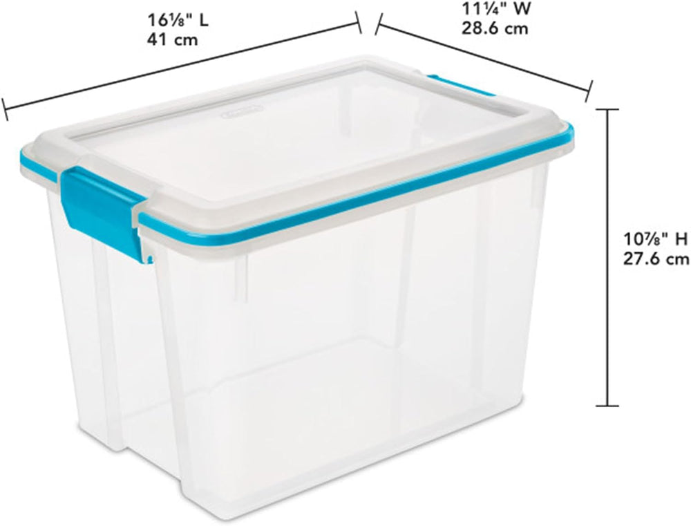 Sterilite Gasket Storage Box with Lids for Home & Office, 20 Quart, 12-Pack
