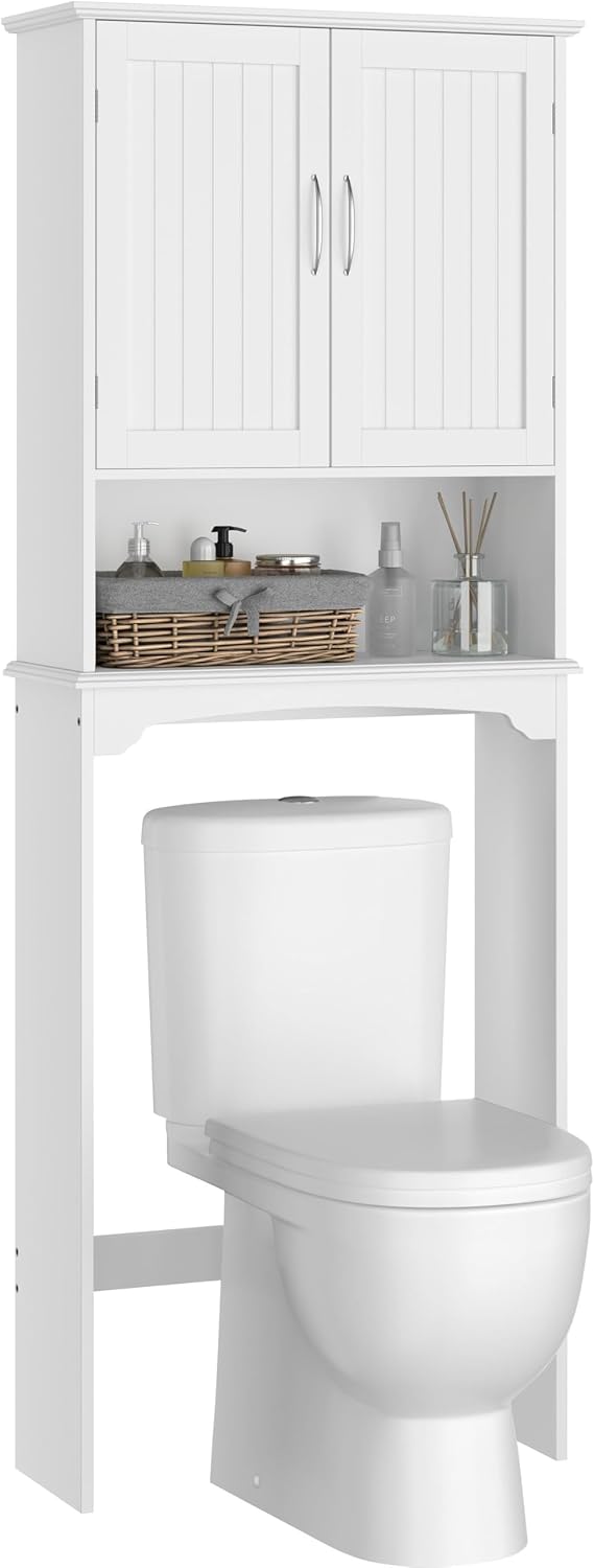 Yaheetech Over the Toilet Storage Cabinet, Bathroom Organizer, White