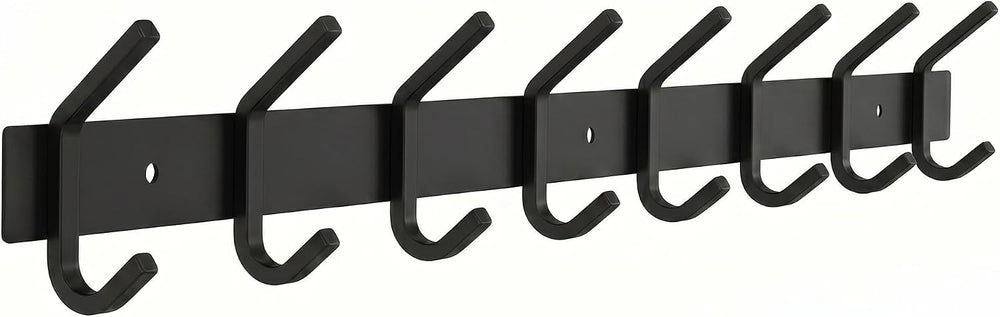 Coat Rack Wall Mount – 24 Inch Stainless Steel Hook Rail with 8 Double Coat H...