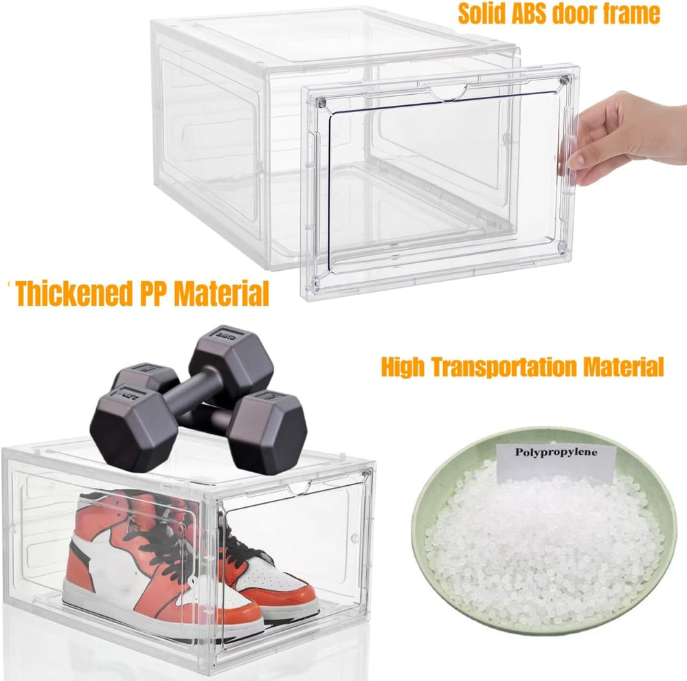 Attelite Shoe Storage Boxes X-Large Stackable Clear Shoe Organizer,9 Pack