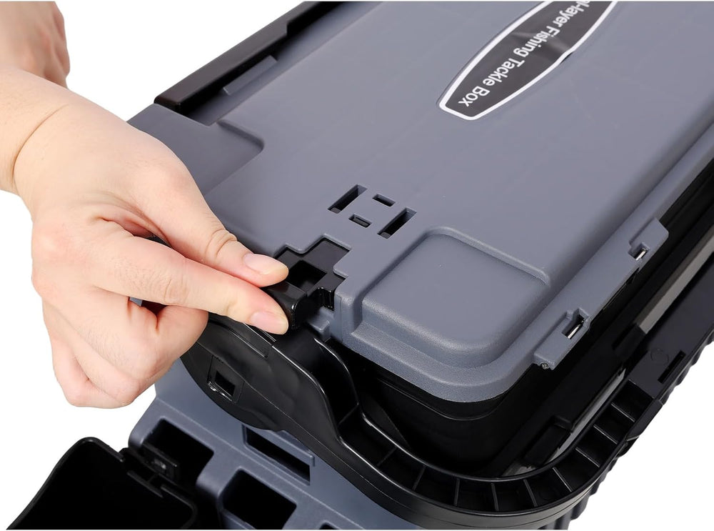 Dual-layer Fishing Tackle Box, Portable Tackle Storage Box Organizer with 2 R...