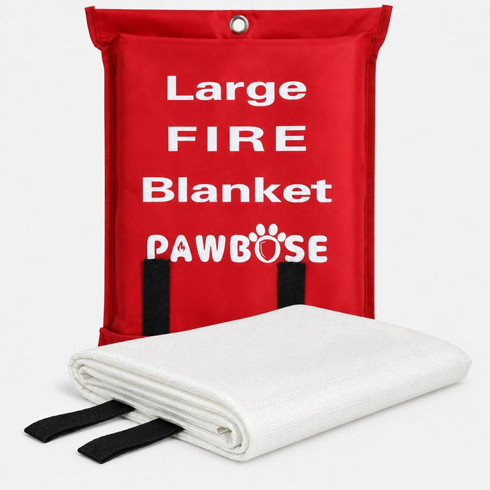 PAWBOSE Emergency Fire Blanket 6.6'×9.8' – Heavy Duty Flame Retardant Fiberglass Fire Suppression Blanket for Home Kitchen Camping Car Office – Reusable, No Mess, Never Expire