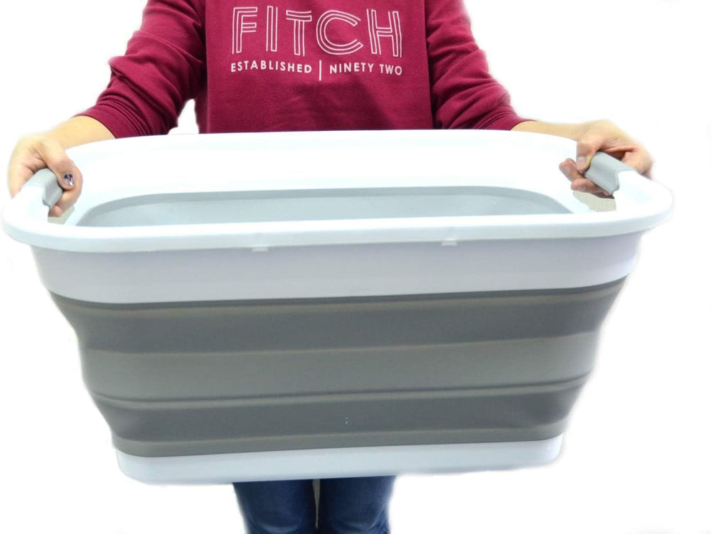 SAMMART Set of 2-41L(10.8 gallon) Collapsible Plastic Laundry Basket-Pop Up S...