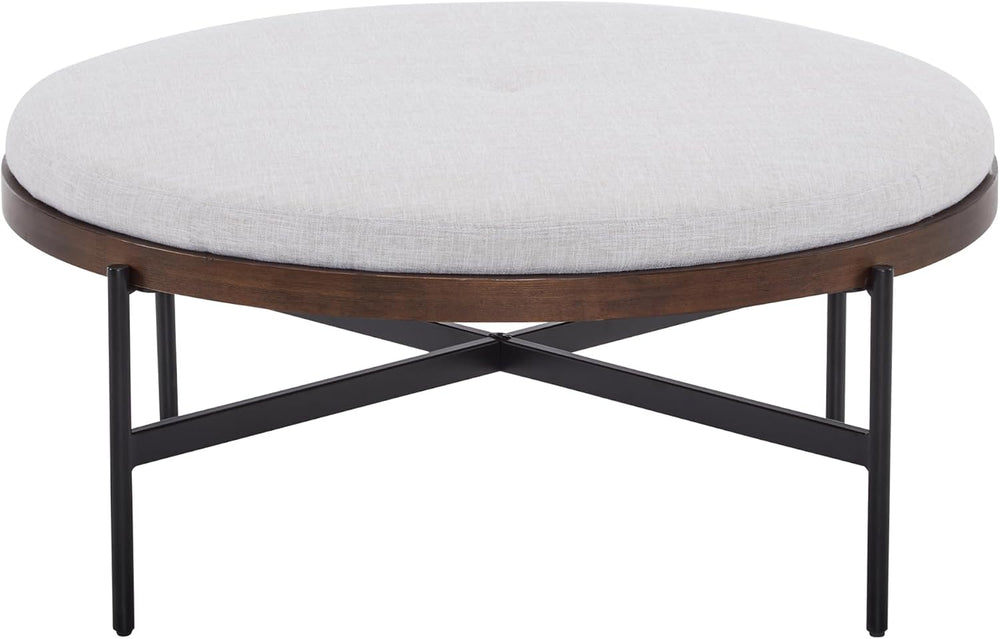 Christopher Knight Home Neapo Round Ottoman, Cocktail Ottoman, Upholstery Cof...