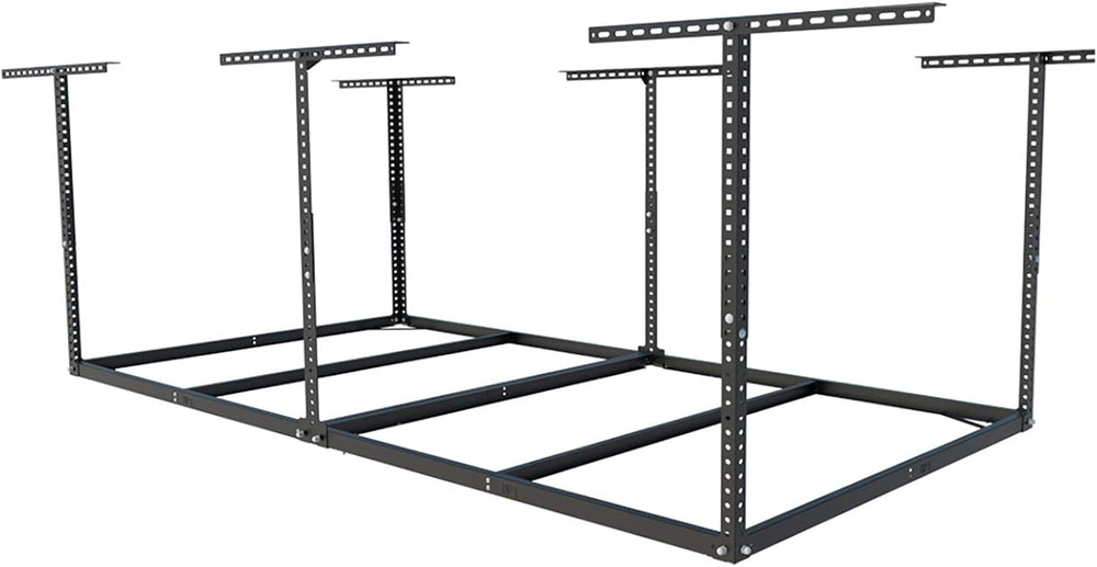 FLEXIMOUNTS 4x8 Overhead Garage Storage Rack, Without Decking, Black