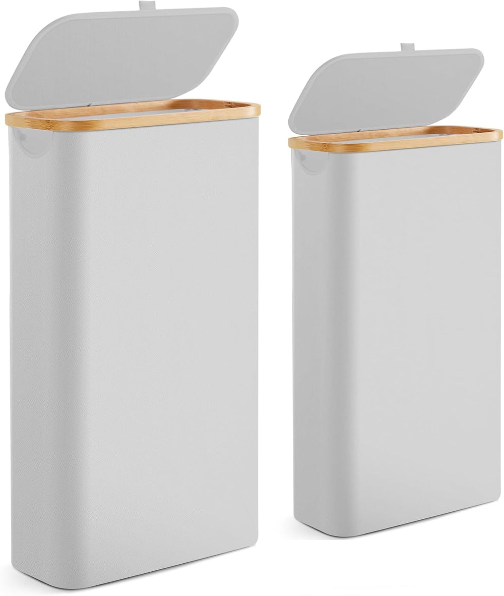 Slim Laundry Hamper with Lid by Fiona's magic, 63L Narrow Laundry Basket ...