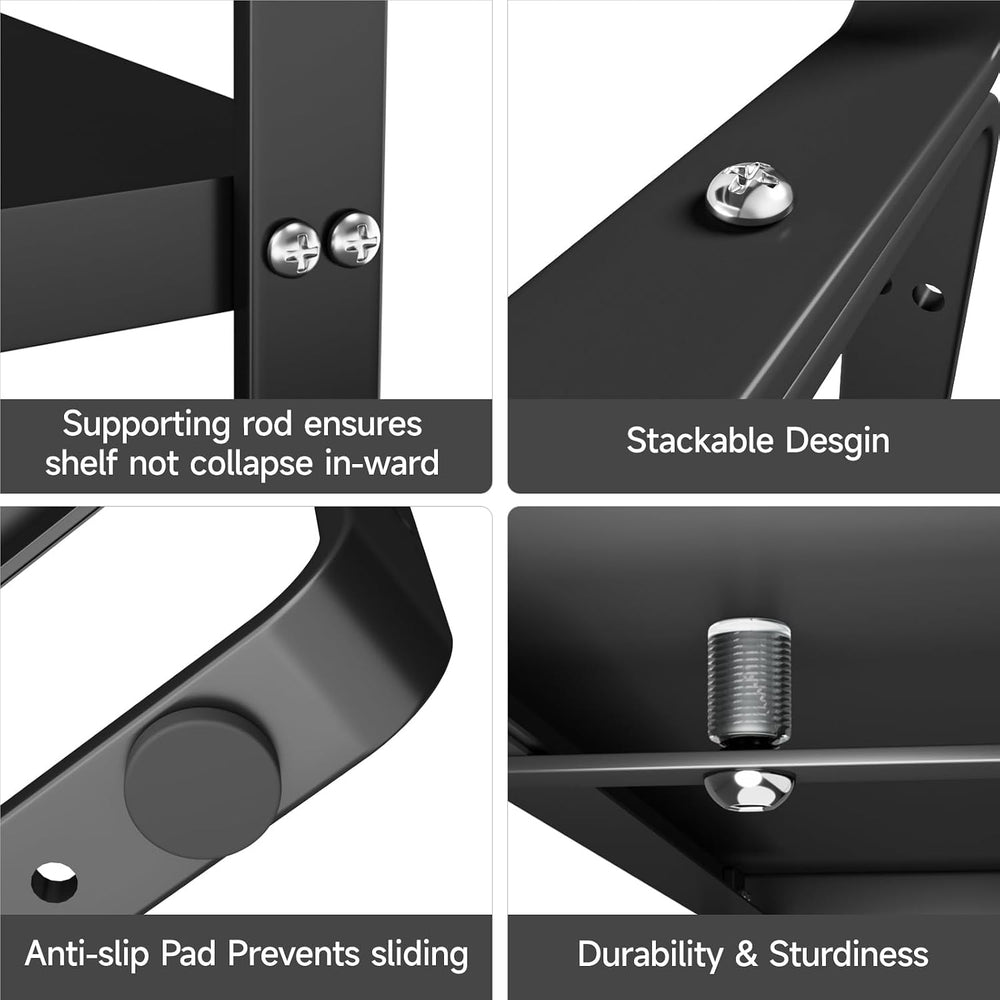 2Pack 16.5-27''L Expandable Cabinet Countertop Shelf Organizer, Black