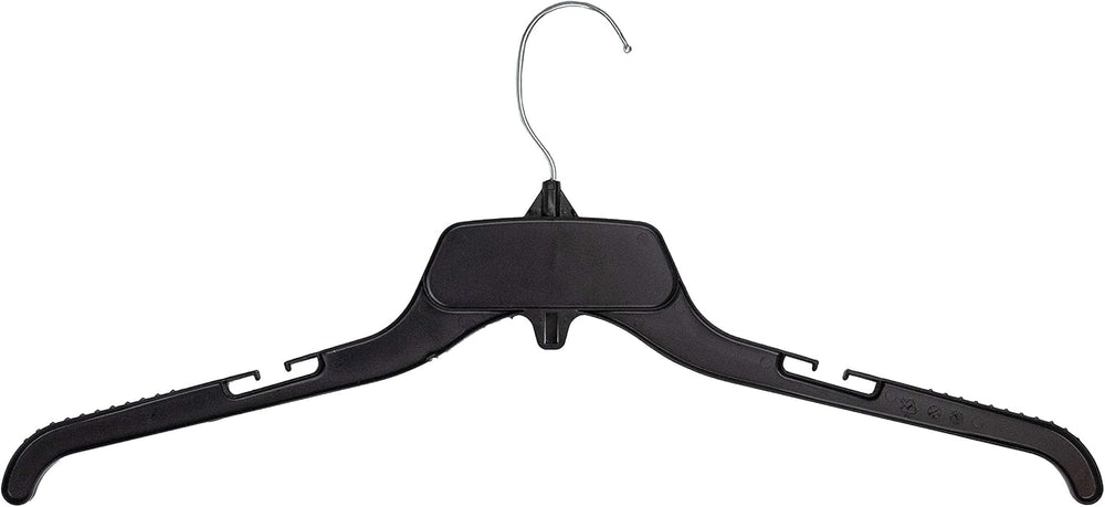 HangOn Shirt Hangers Recycled Plastic with Notches, Black, 19 Inch Pack of 25...