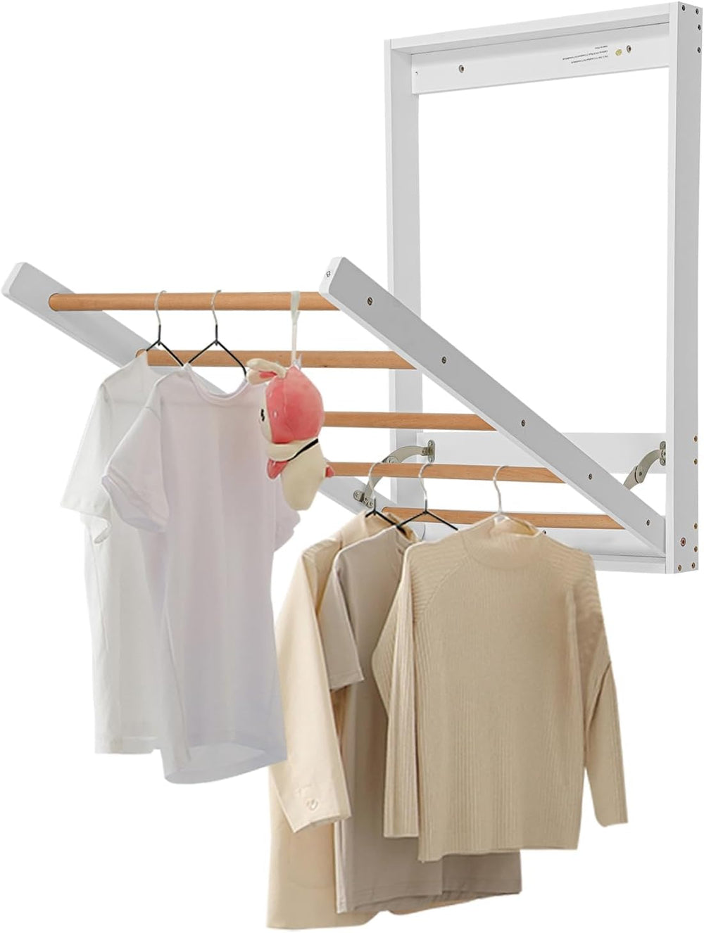 Wall Mount Clothes Drying Rack for Laundry, Foldable Wall Mount Laundry Rack ...
