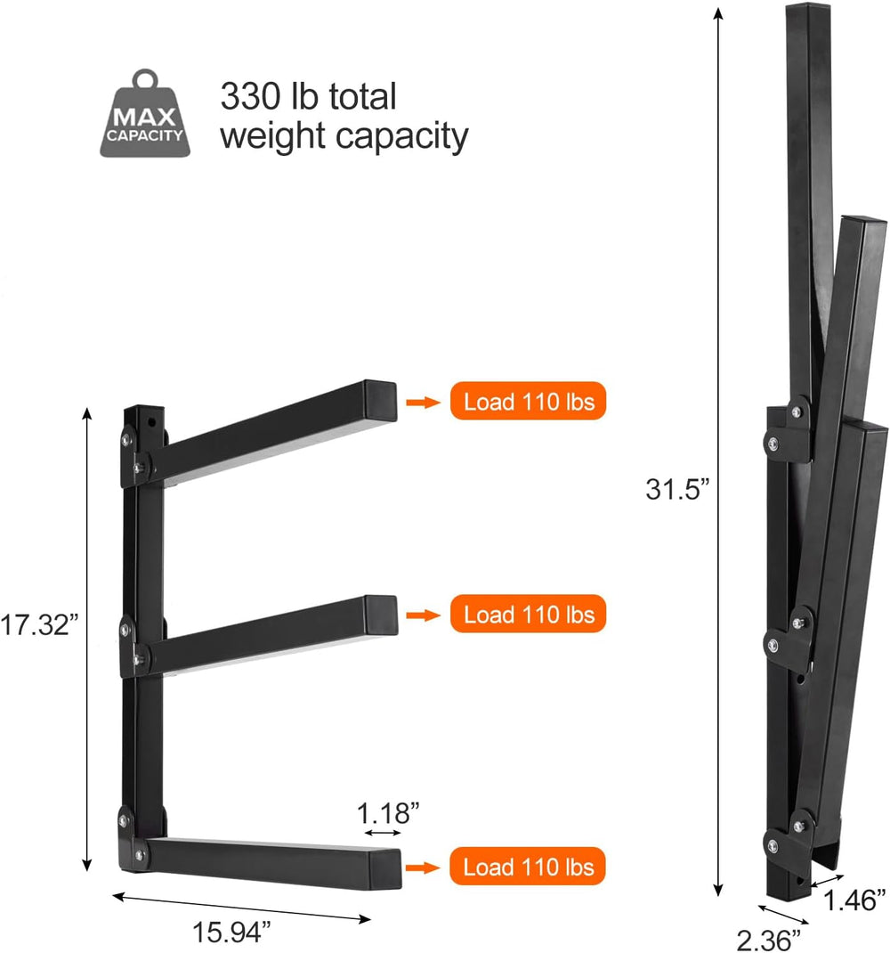 Ultrawall Wall Mount Wood Organizer and Lumber Storage Rack with 3-Level