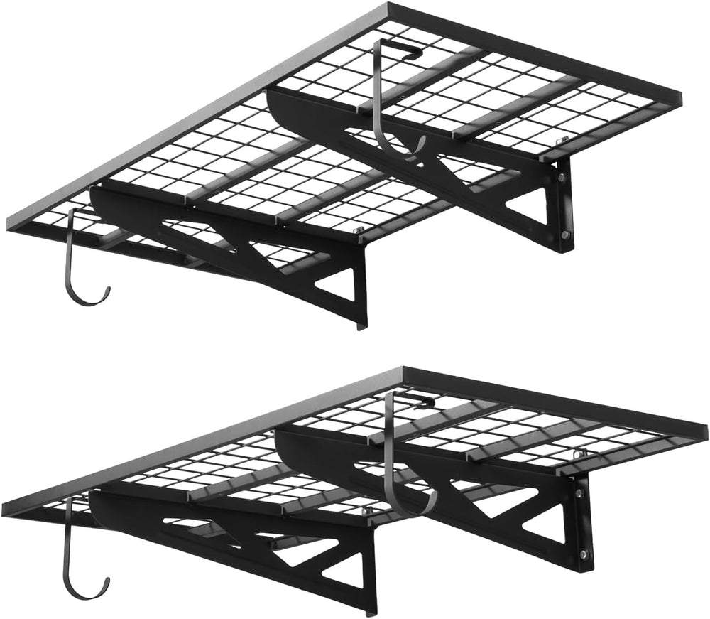 VEVOR 2-Pack Heavy Duty Garage Wall Shelving, 2 x 4 ft Steel Wall Mounted She...