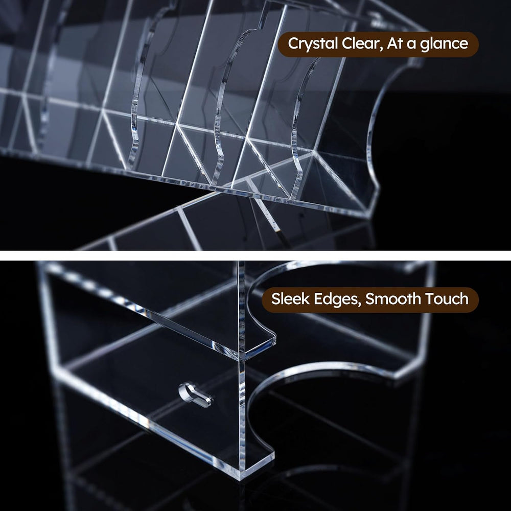 FEMELI Acrylic Belt Organizers for Closet 7-Slots Belt box with Dust Cover