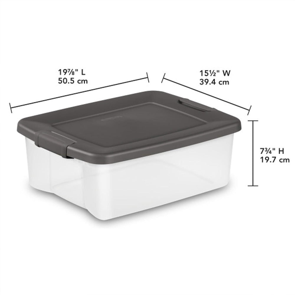Sterilite 25 Qt ShelfTote, Stackable Storage Bin with Latching Lid, Plastic C...