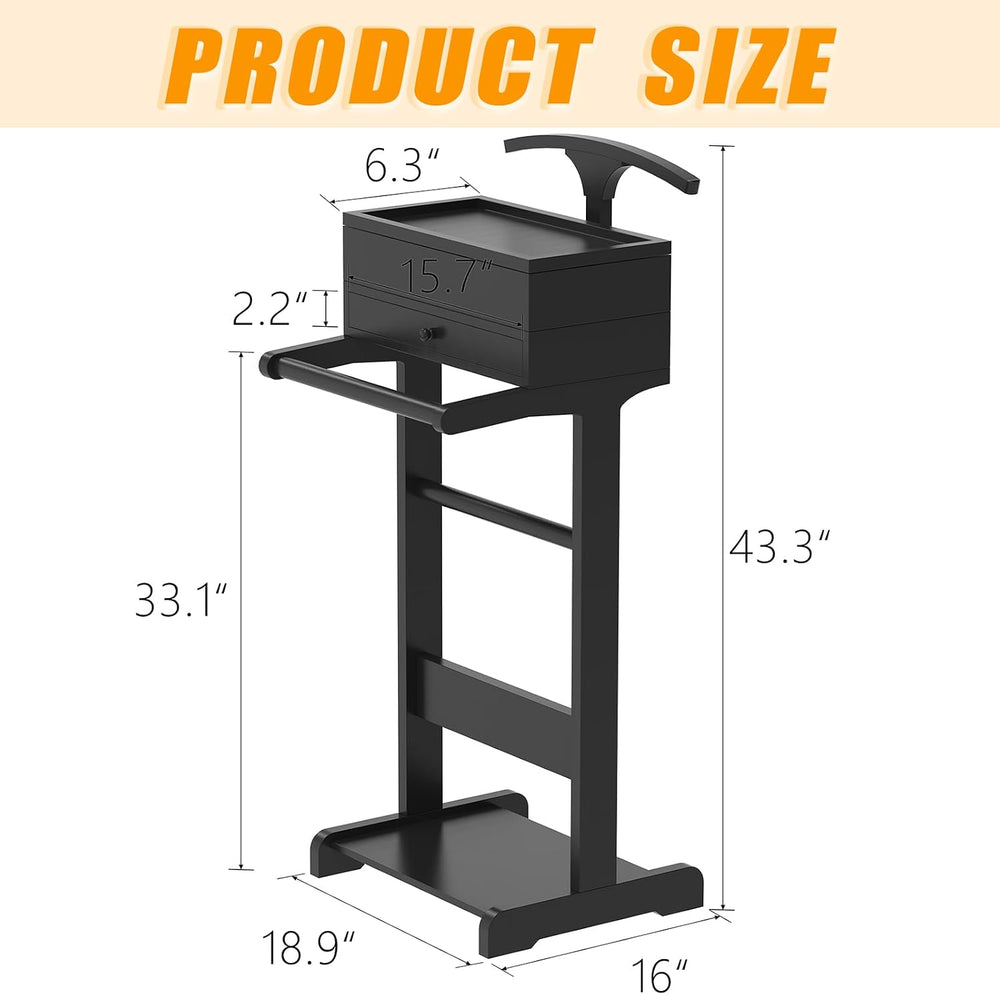 Wood Mens Valet Stand,Freestanding Suit Stand&Clothes Butler Valet Stand ...