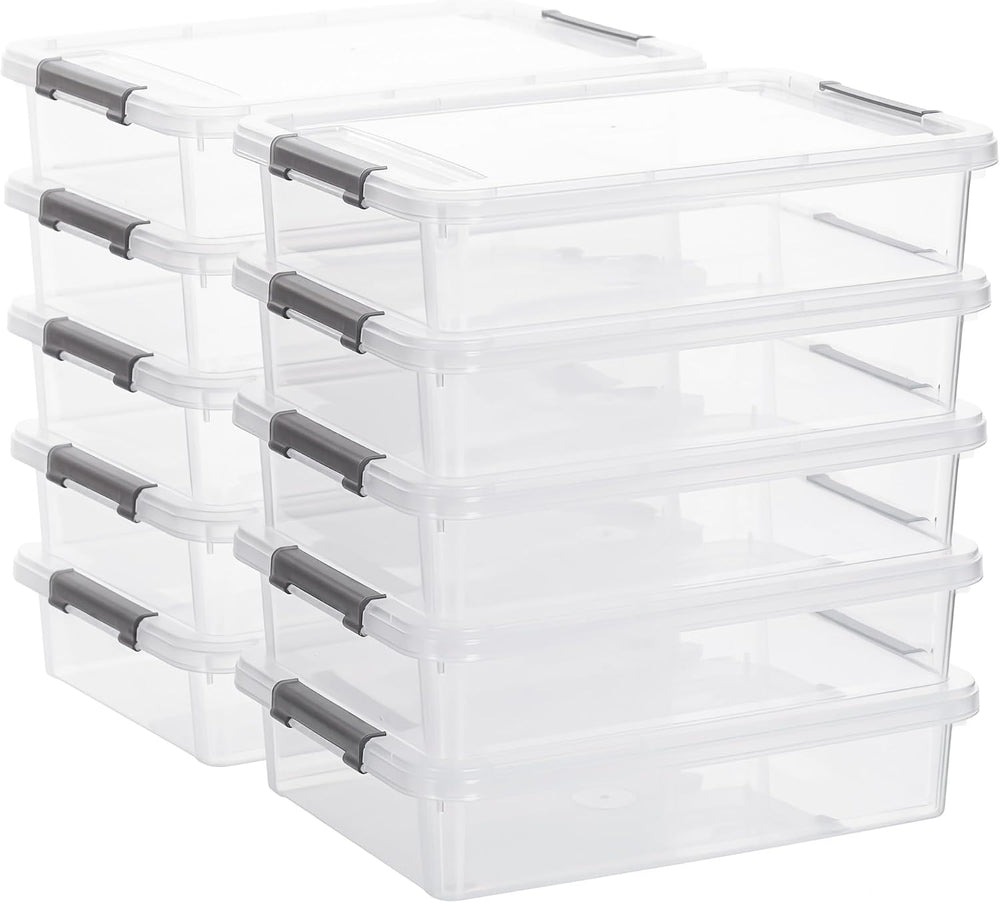Citylife 5.3 Qt Storage Bins with Lids, Plastic Bins and Paper Storage 10PC