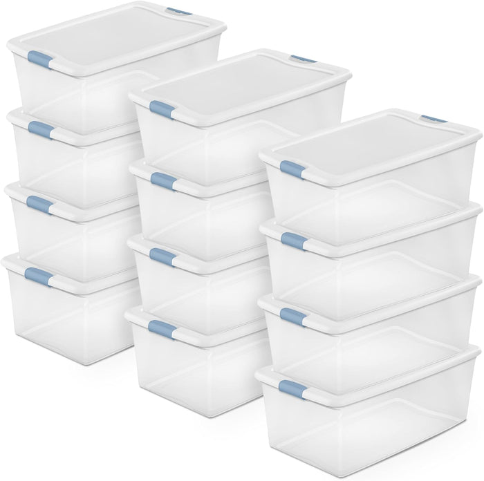 Sterilite Latching Box with Lids for Home and Office, 106 Quart, 12-Pack