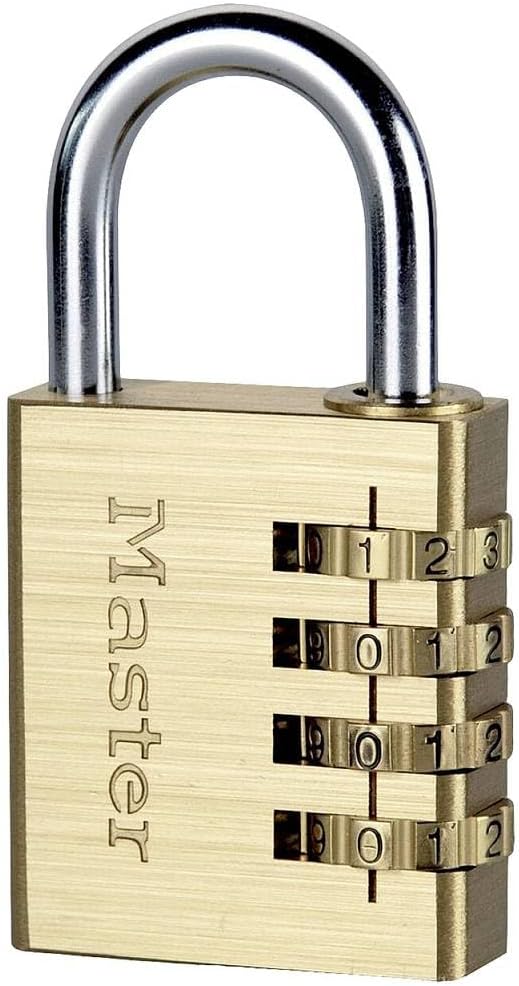 Master Lock 604EURD 4-Digit Combination Padlock with Aluminium Body and Brass...