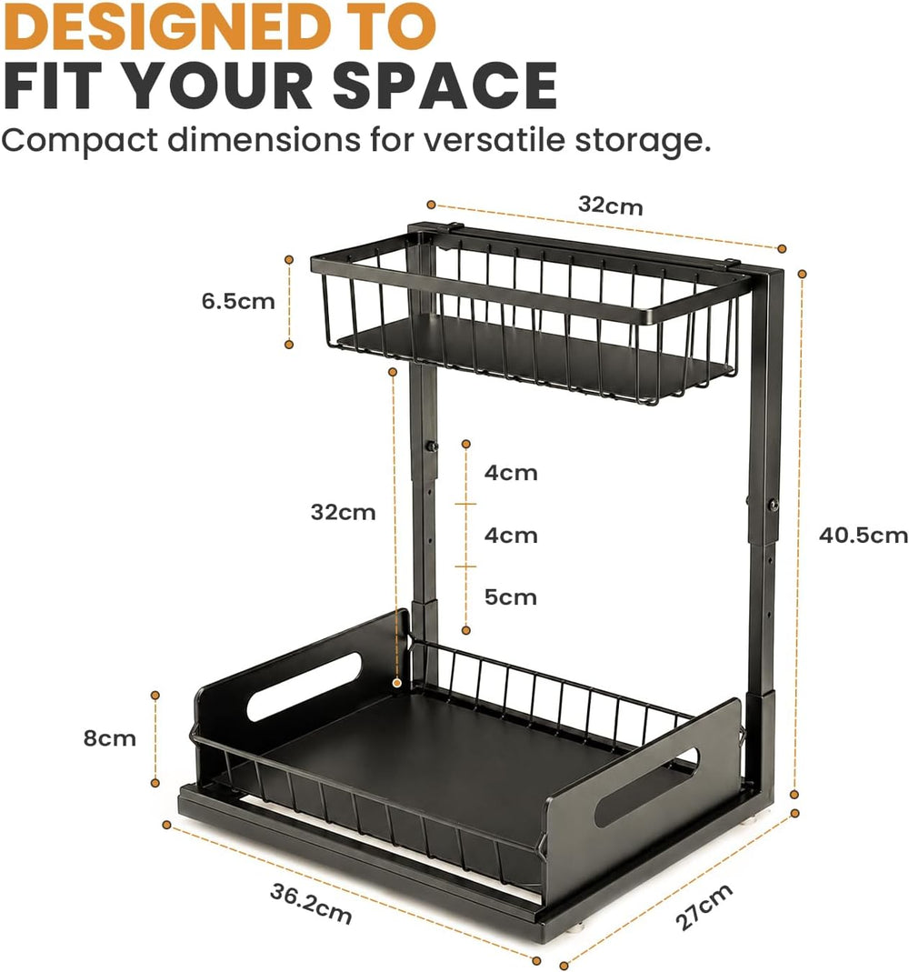 Under Sink Organizer 2 Pack, Slide Out Kitchen Cabinet Organizer.