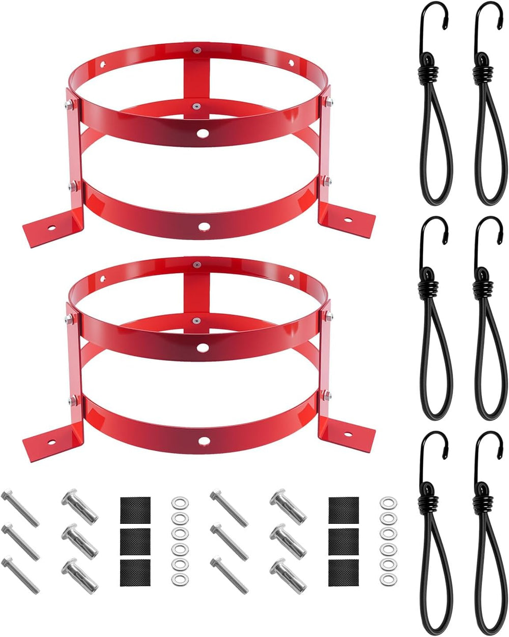 5 Gallon Bucket Holder, Aluminum Rack with Hooks for RV Truck UTV Trailer