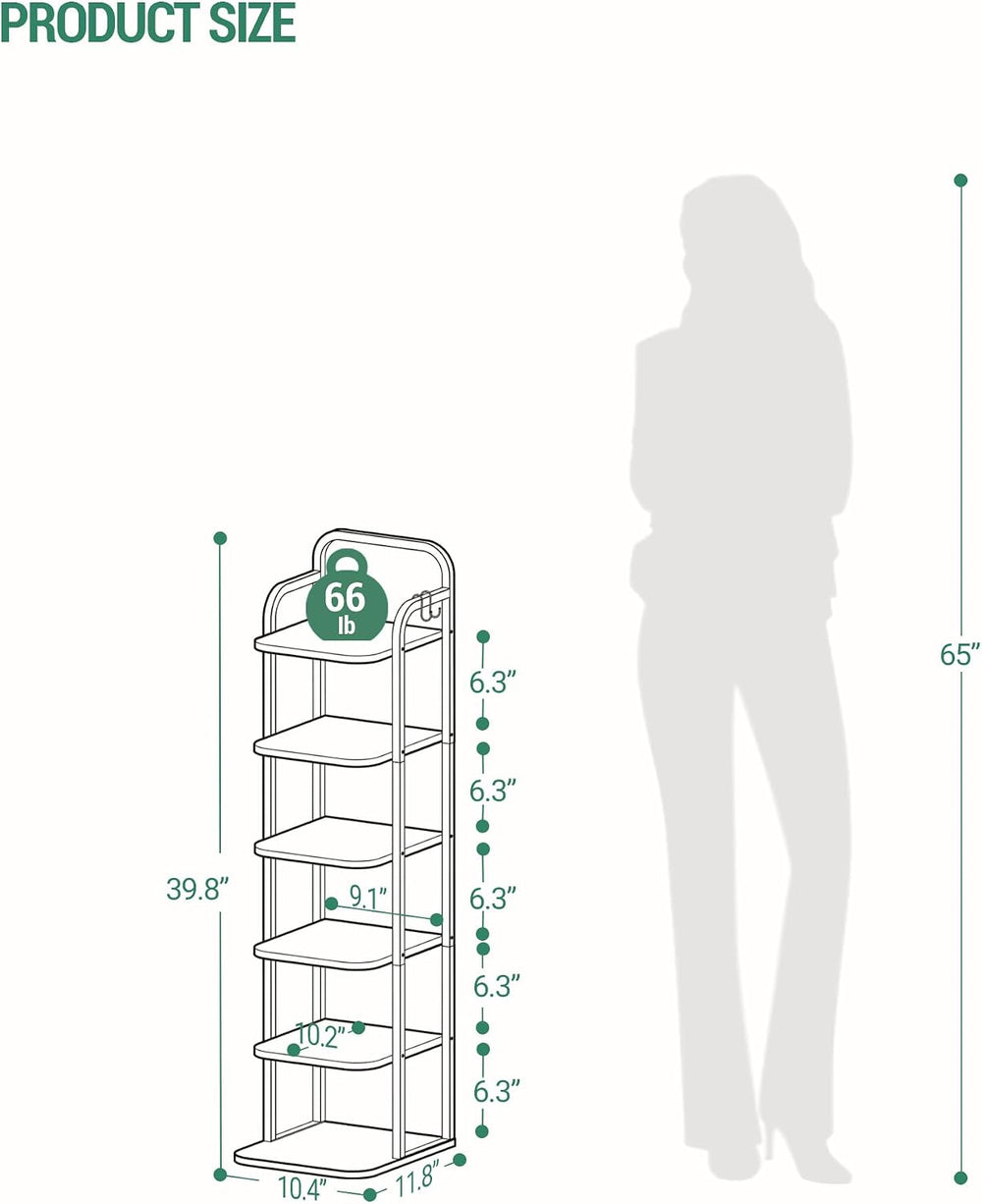 Hzuaneri 6 Tiers Vertical Shoe Rack, Narrow Shoe Tower, Tall Shoes Shelf with...