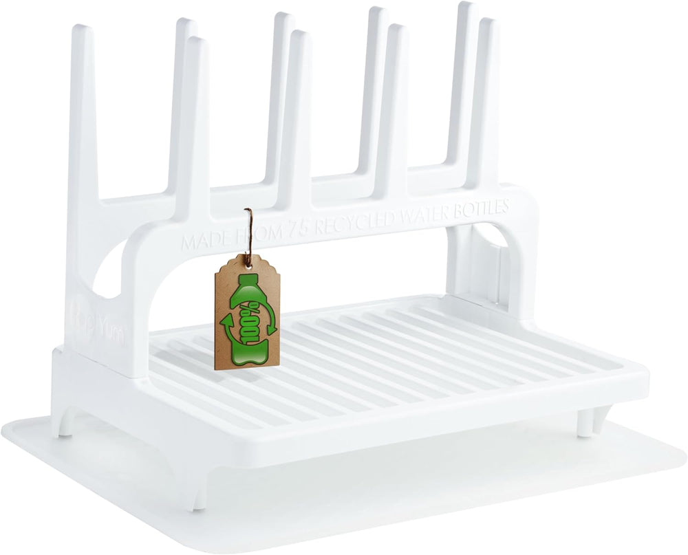 PopYum White Space Saving Drying Rack with Silicone Mat