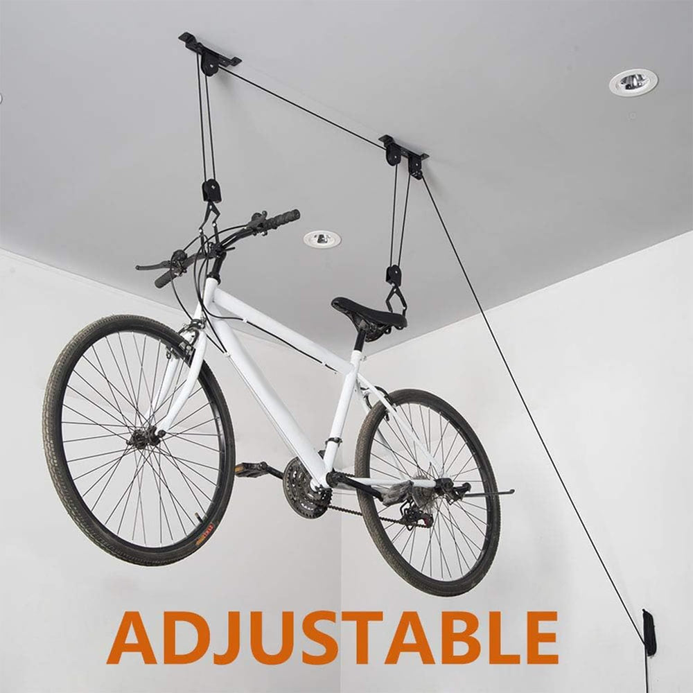 Wallmaster Ceiling Bike Hanger, Bicycle Lift Hoist Pulley System for Garage