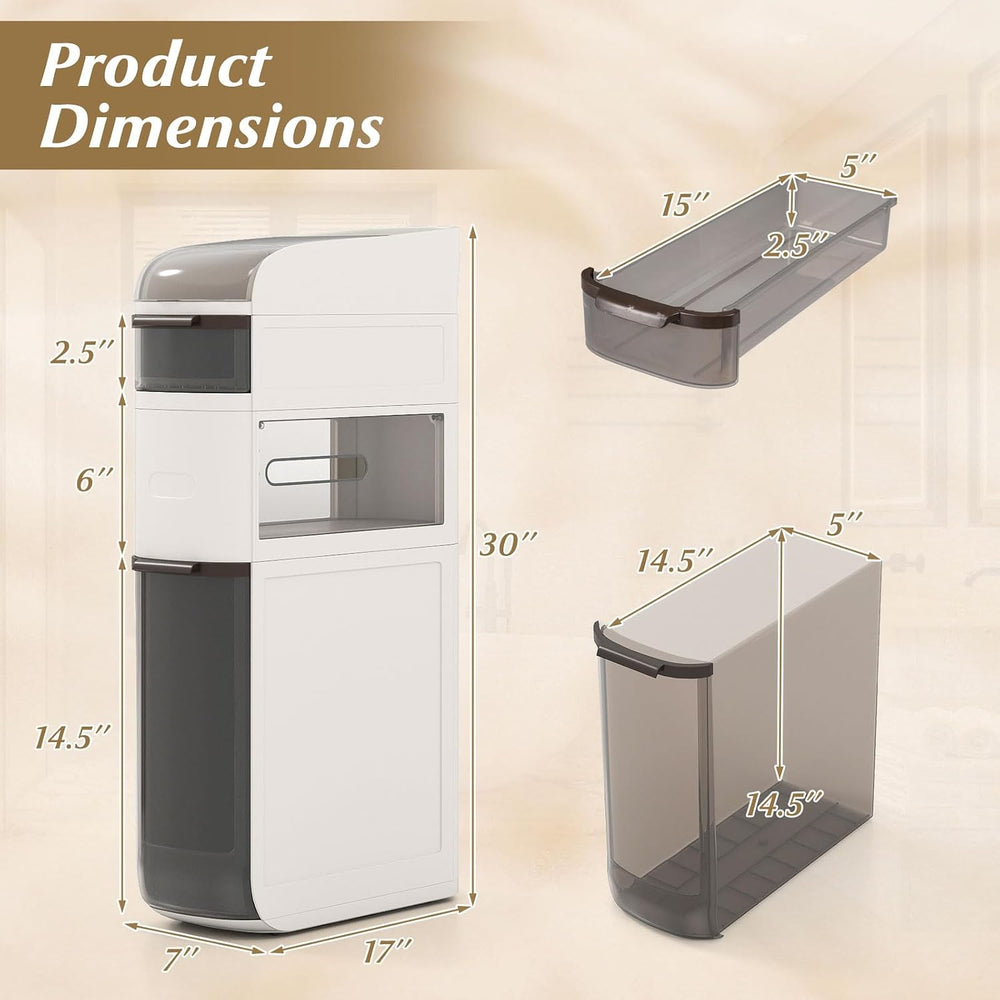 GIANTEX 4-Tier Narrow Bathroom Storage Cabinet (17" x 7" x 30")