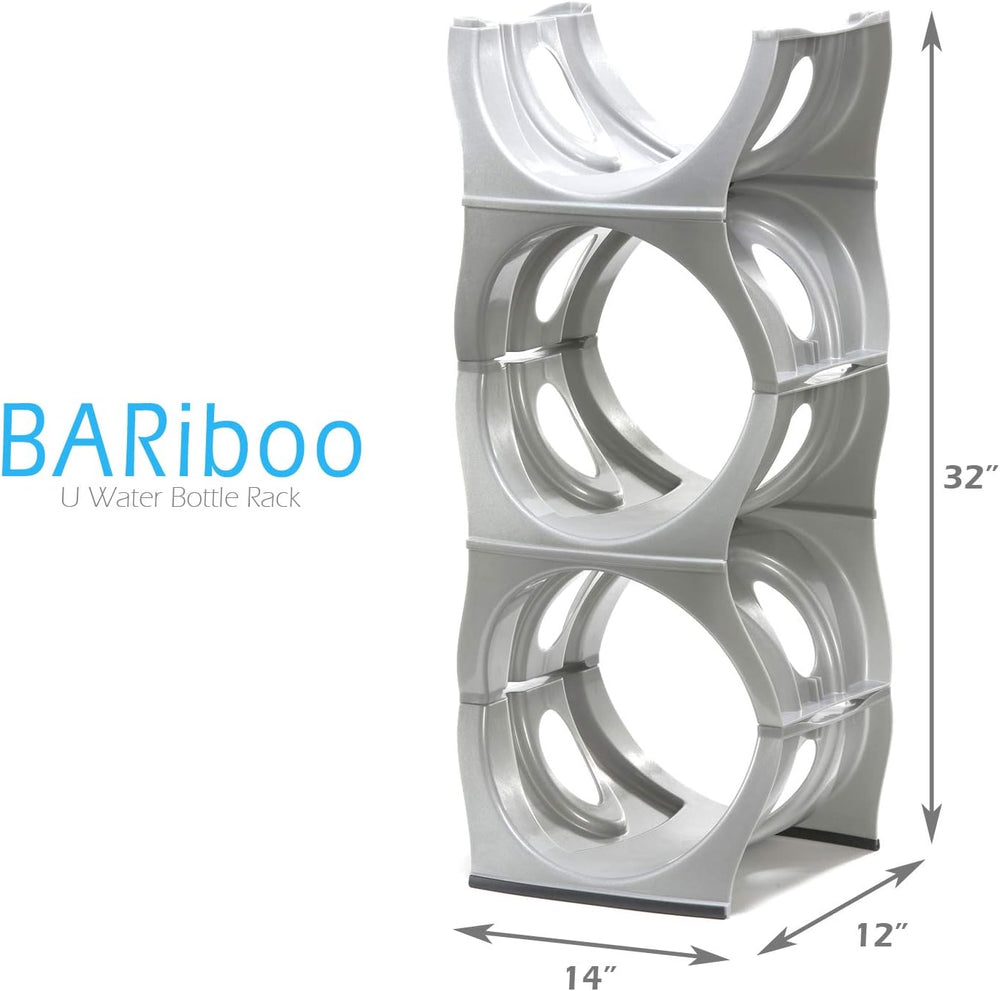 Bariboo Stackable Water Bottle Storage Rack Best Water Jugs 5 Gallon Organize...
