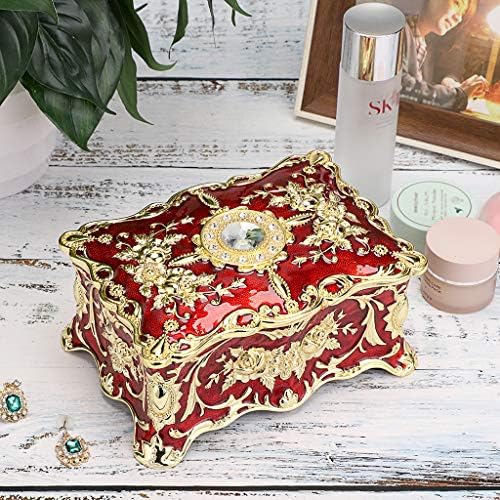 Hipiwe 2 Layer Vintage Jewelry Box Large Metal Treasure Chest Csase