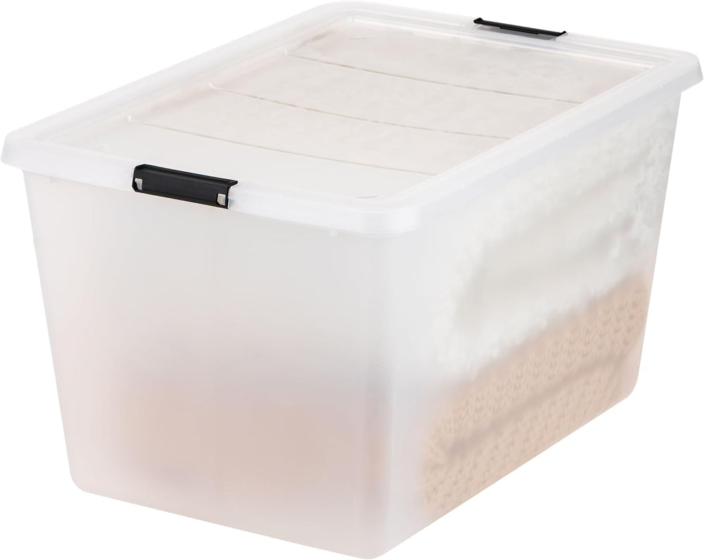 IRIS USA 4-Pack 55 Quart Clip Box with Latching Lid
