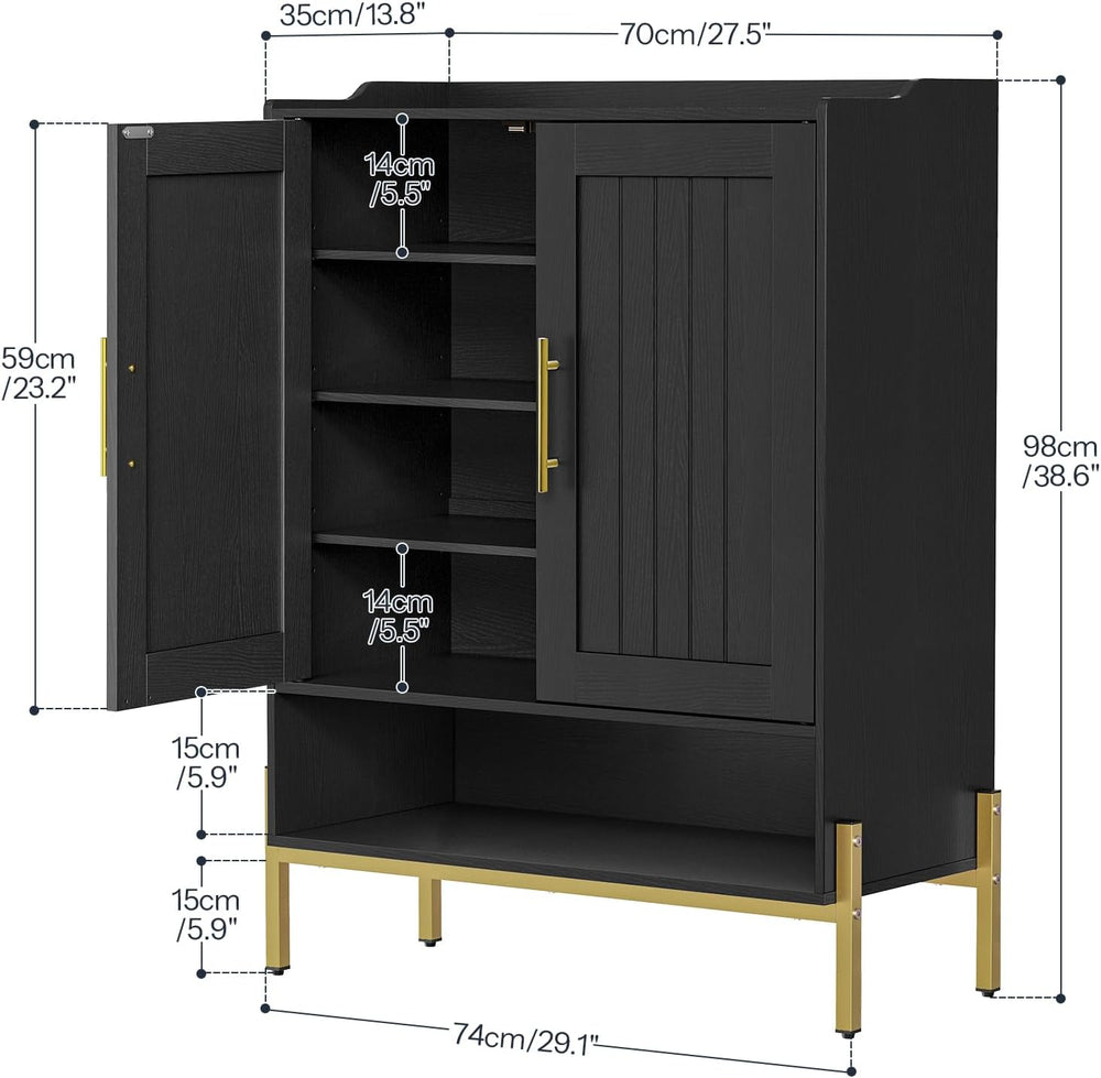 HOOBRO Shoe Cabinet, 5-Tier Shoe Storage Organizer with Doors, Wooden Shoe Ca...