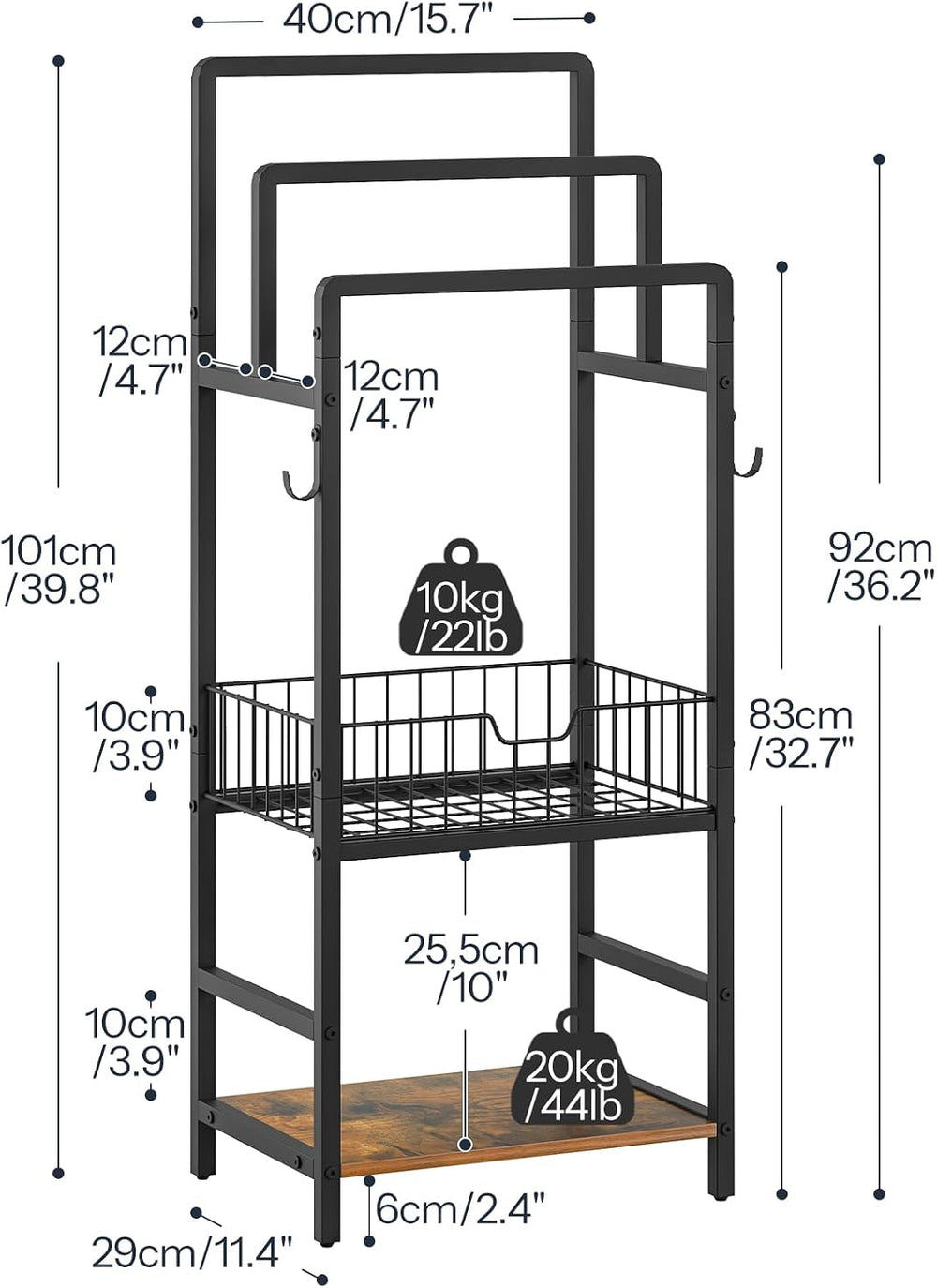 HOOBRO 3-Tier Freestanding Towel Rack with Storage Shelf for Bathroom