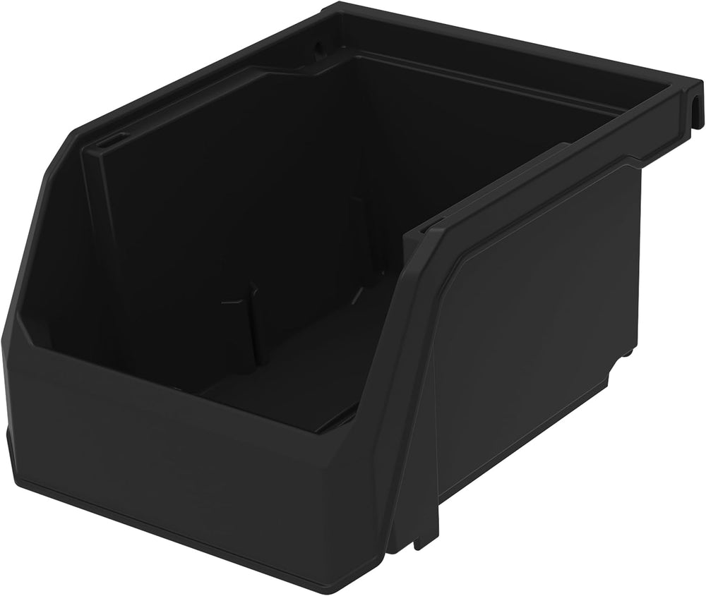 ReadySpace Extra-Small Stackable Plastic Storage Bins, 12-Pack, Black
